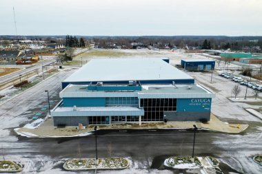 Cayuga, Ontario, Kanada - 12 Kasım 2021: Cayuga Arena, Ontario, Kanada