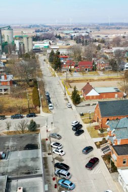 Blenheim, Ontario, Kanada 'nın dikey hava görüntüsü