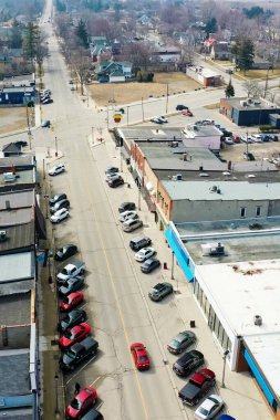 Blenheim, Ontario, Kanada 'nın havadan dikey görüntüsü