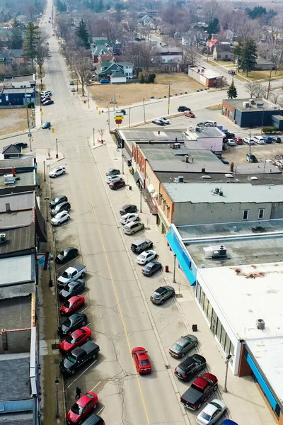 Blenheim, Ontario, Kanada 'nın havadan dikey görüntüsü