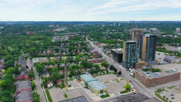 Luftaufnahme Von Kitchener Ontario Kanada Innenstadt — Stockvideo