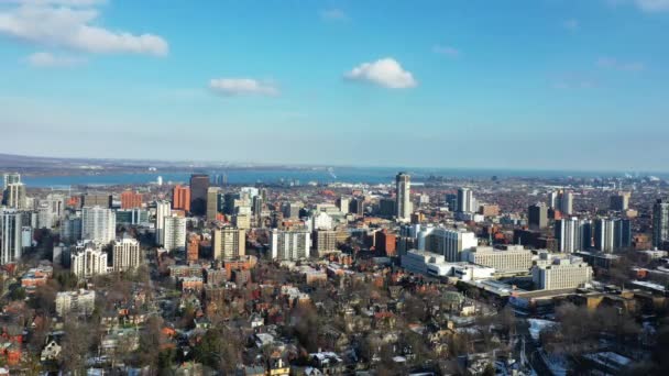 Aerial Timelapse Hamilton Ontario Canada Downtown — Stock Video