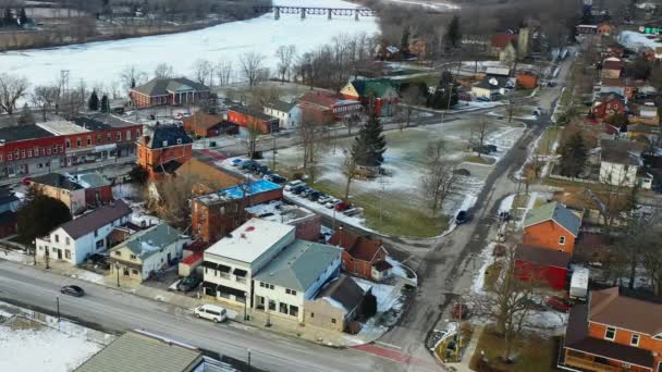 Aerial Cayuga Οντάριο Καναδάς Downtown — Αρχείο Βίντεο