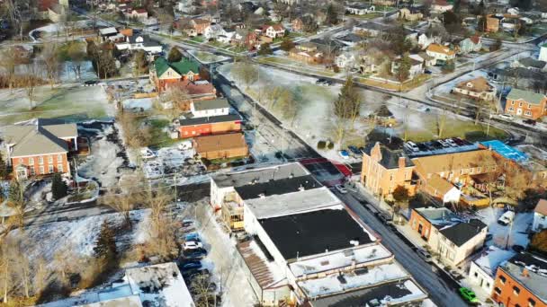 Aerial View Cayuga Ontario Canada Winter — Vídeo de stock