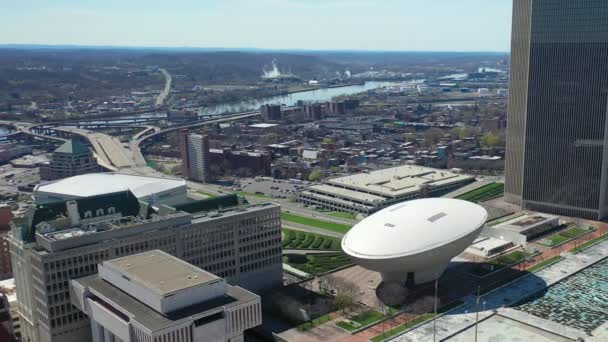 Albany New York United States April 2022 Aerial Pan Empire — 비디오