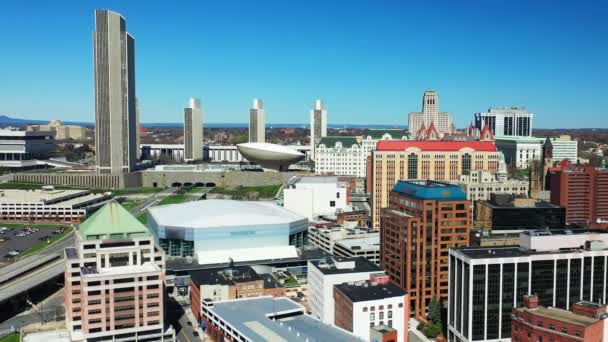 Vista Aérea Albany Horizonte Nueva York — Vídeos de Stock