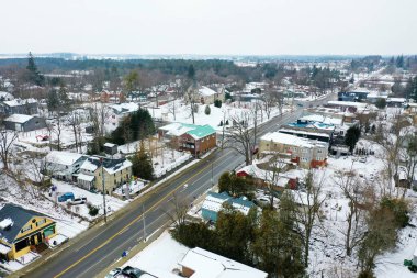 Kışın Ontario, Kanada 'da Rockwood' un bir anteni.