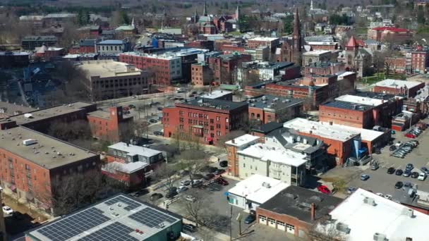 Pan Aéreo Northampton Massachusetts Estados Unidos Centro — Vídeo de stock