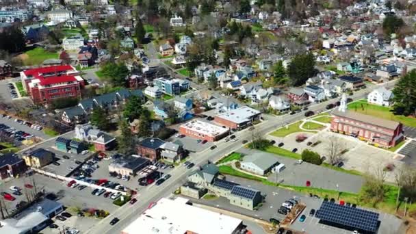 Luftaufnahme Von Northampton Massachusetts Usa Einem Schönen Tag — Stockvideo