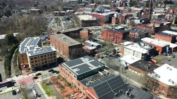 Aerial Northampton Massachusetts United States City Center — Stock Video