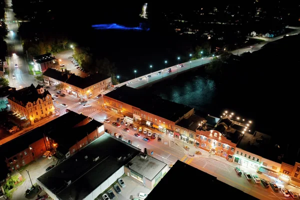 Una Escena Aérea París Ontario Canadá Por Noche —  Fotos de Stock