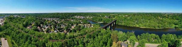 Panorama Aéreo Del Puente Ferroviario Cambridge Ontario Canadá —  Fotos de Stock