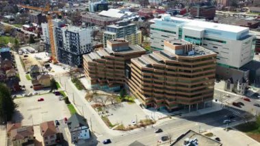 Aerial view of Kitchener, Ontario, Canada in late spring 4K