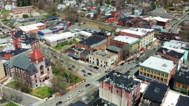 Aerial View Northampton Massachusetts United States Busy Day — Vídeo de Stock