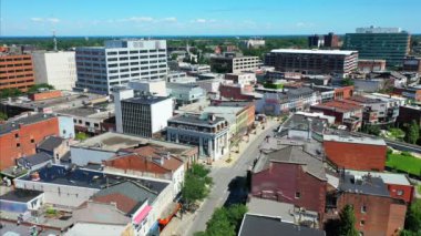 Aerial of St Catharines, Ontario, Canada downtown 4K