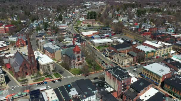 Aerial Northampton Massachusetts United States Traffic — Stockvideo