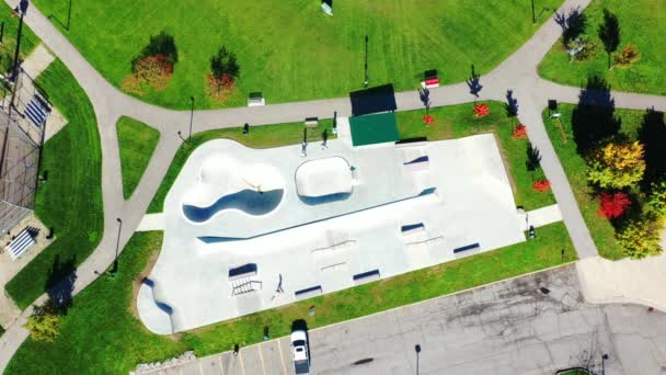 Georgetown Ontario Canada October 2021 Aerial Gellert Skatepark Halton Hills – Stock-video