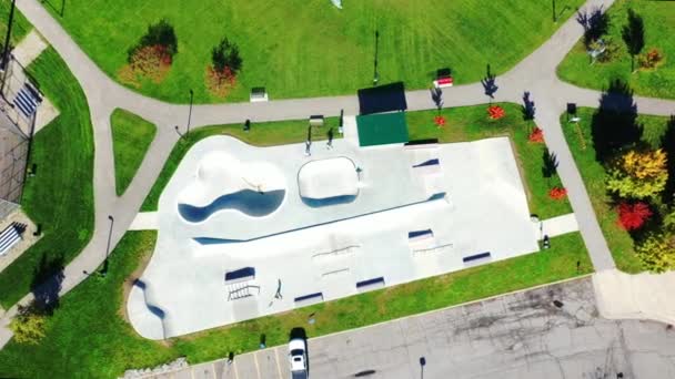 Georgetown Ontario Canada October 2021 Aerial Zoom Gellert Skatepark Halton — ストック動画