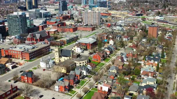 Aerial View Kitchener Ontario Canada Fine Spring Morning — Stok video