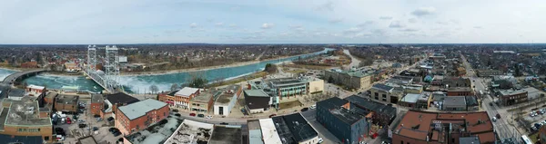 Letecké Panorama Wellandu Ontario Kanada Zimě — Stock fotografie