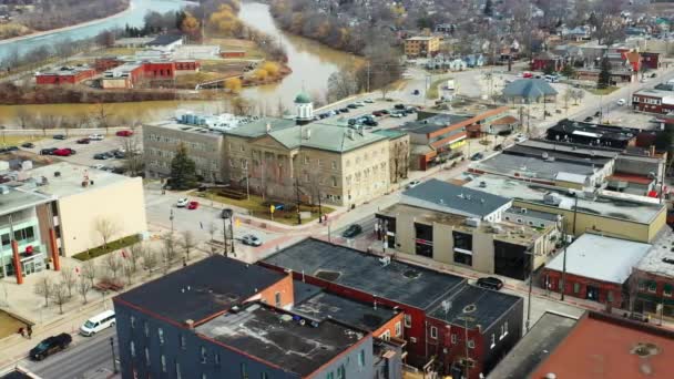 Kışında Welland Ontario Kanada Nın Hava Sahası — Stok video