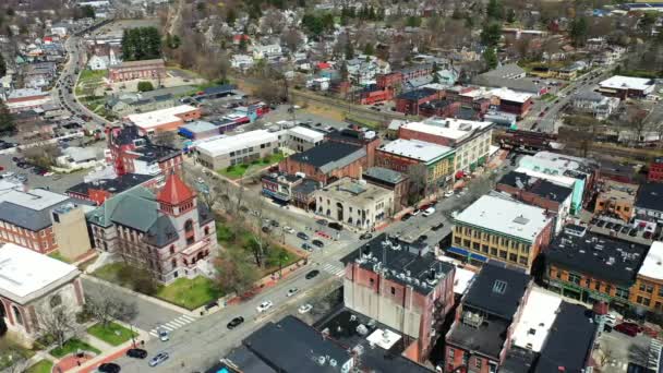 Aerial Northampton Massachusetts Estados Unidos Dia Movimentado — Vídeo de Stock