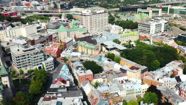 Luftaufnahme Von Quebec City Quebec Kanada Einem Schönen Tag — Stockvideo