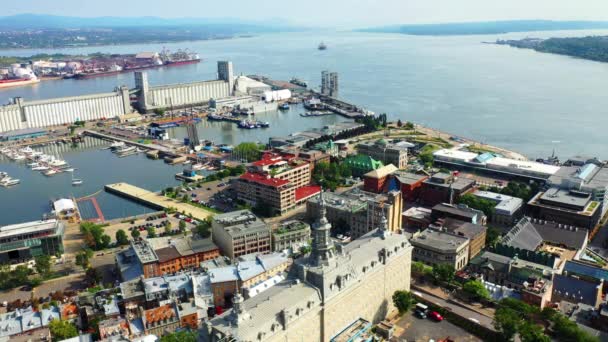 Flygfoto Från Quebec City Quebec Kanada Fin Morgon — Stockvideo