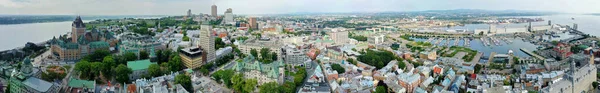 An aerial panorama of the old town of Quebec City, Quebec, Canada