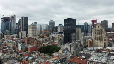 Montreal, Quebec, Kanada şehir merkezinin hava görüntüsü