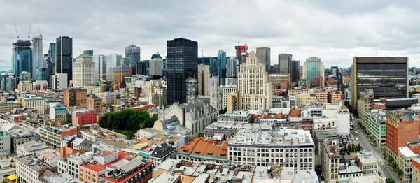 An aerial panorama view of Montreal, Quebec, Canada