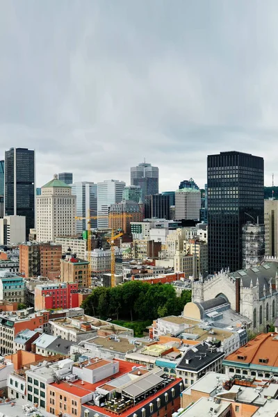 An aerial vertical view of Montreal, Quebec, Canada