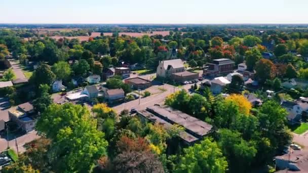 Letecký Hyperlapse Pohled Waterford Ontario Kanada Podzim — Stock video