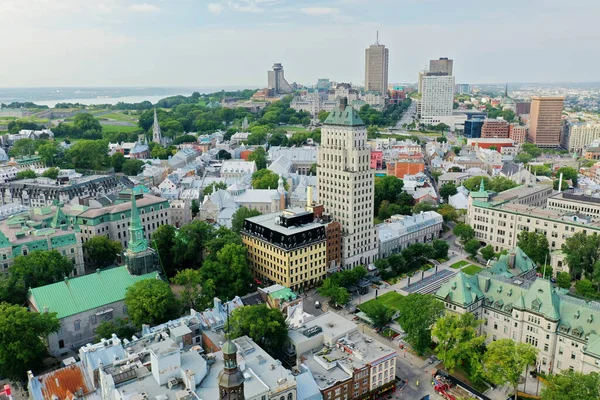An aerial view of the old town of Quebec City, Quebec, Canada