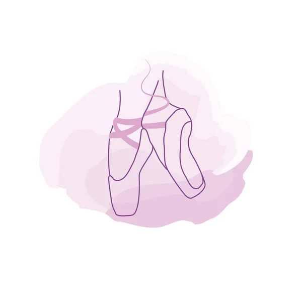 Искусство Балетных Танцоров Минимальная Векторная Иллюстрация Розовом Акварельном Фоне — стоковый вектор
