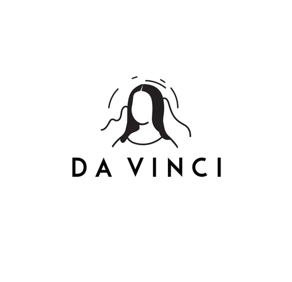Leonardo Vinci Vector Emblem Icon Minimal Illustration — Stock Vector