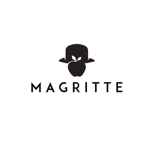Rene Magritte Vector Retrato Ilustração Mínima — Vetor de Stock
