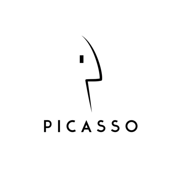Pablo Picasso Icono Emblema Vectorial Ilustración Mínima — Vector de stock