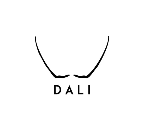 Salvador Dali Vektor Emblem Ikon Minimal Illustration Stockvektor