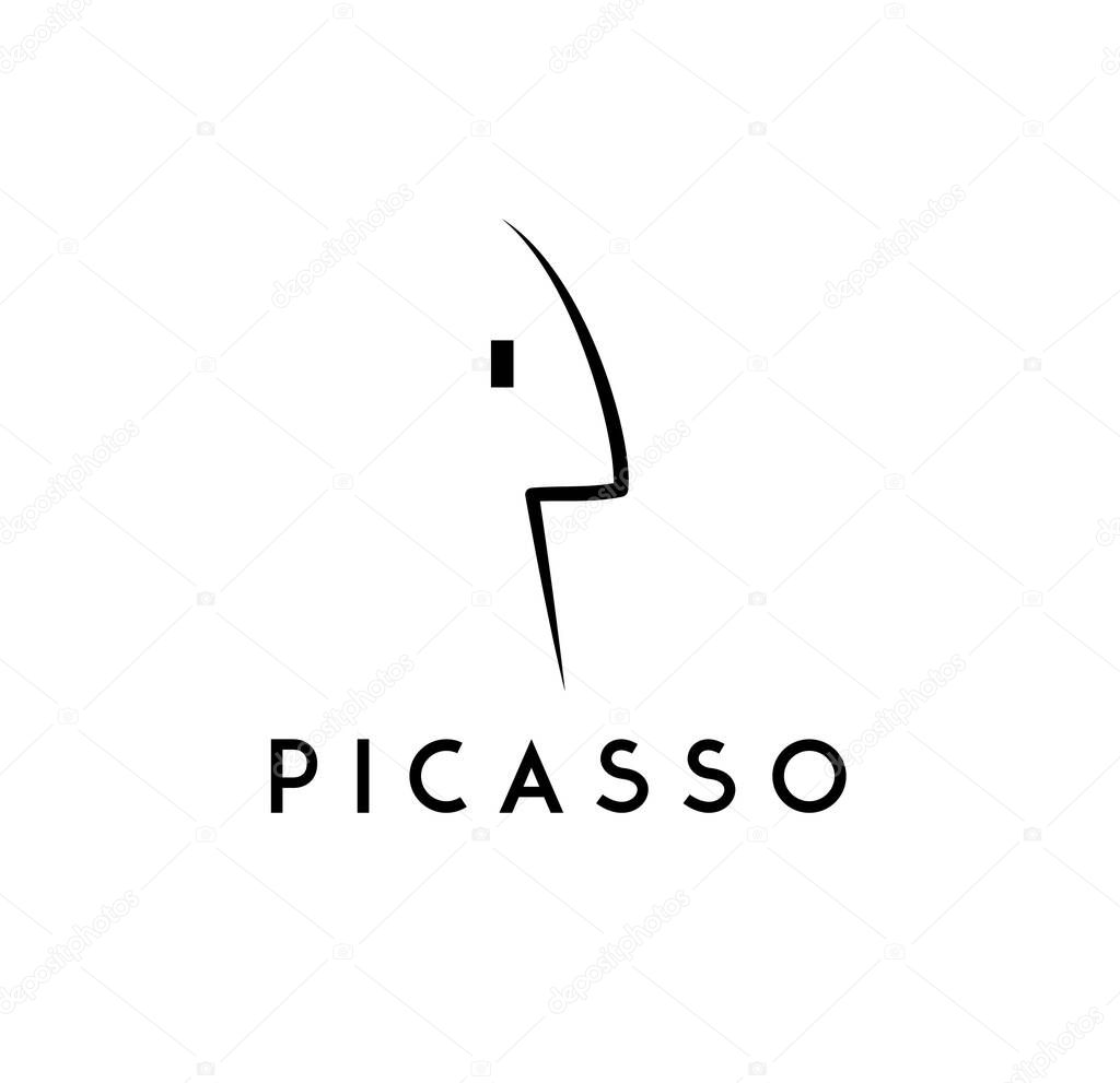 Pablo Picasso vector emblem icon. Minimal Illustration