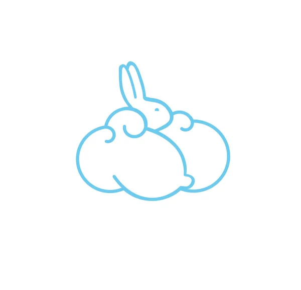 Wolk Met Bunny Kinderkamer Decoratie — Stockvector