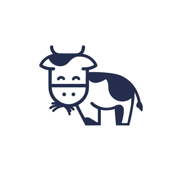 Cute Minimalna Krowa Ilustracja Wektor Kropki — Wektor stockowy