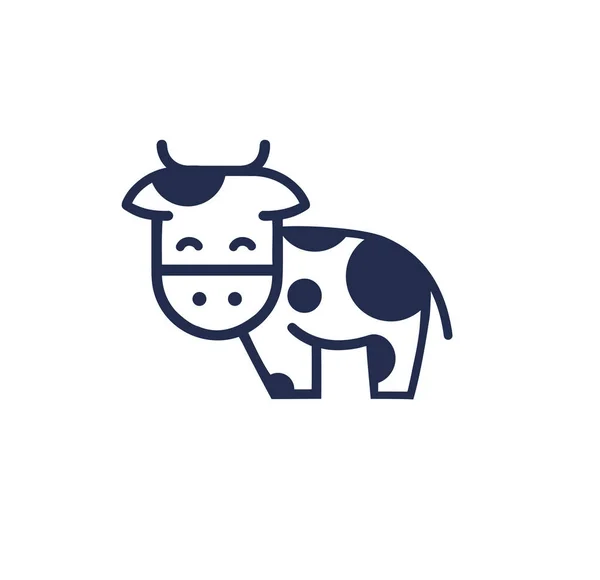 Cute Minimalna Krowa Ilustracja Wektor Kropki — Wektor stockowy