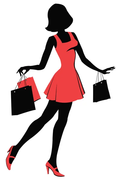 Shopper-Mädchen — Stockvektor