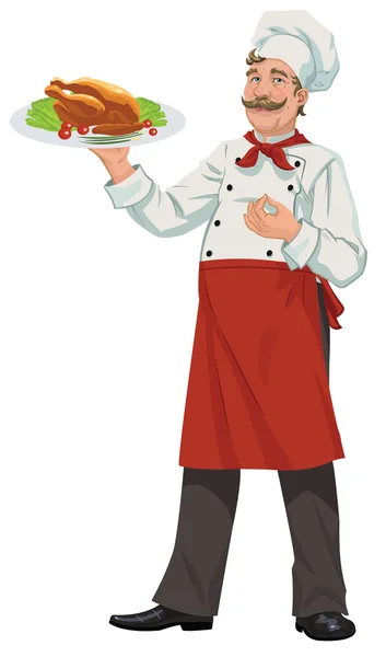 Vrolijke chef - illustratie — Stockvector