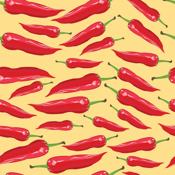 Nahtloses Muster mit roter Chilischote - Illustration — Stockvektor