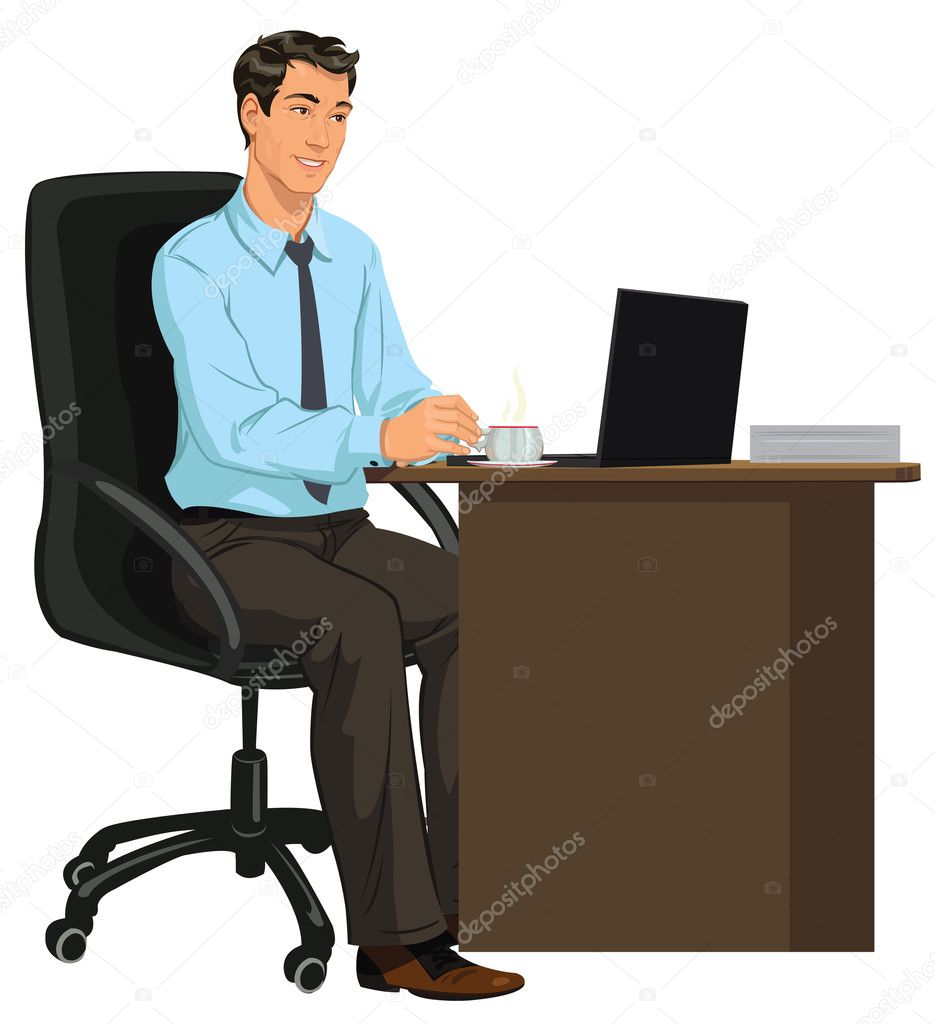 Man at the Desk with laptop