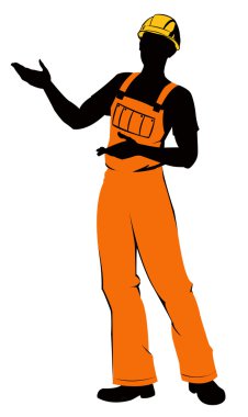 Silhouette of the worker clipart