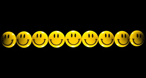 Many bright yellow smiley face — Stock Photo, Image