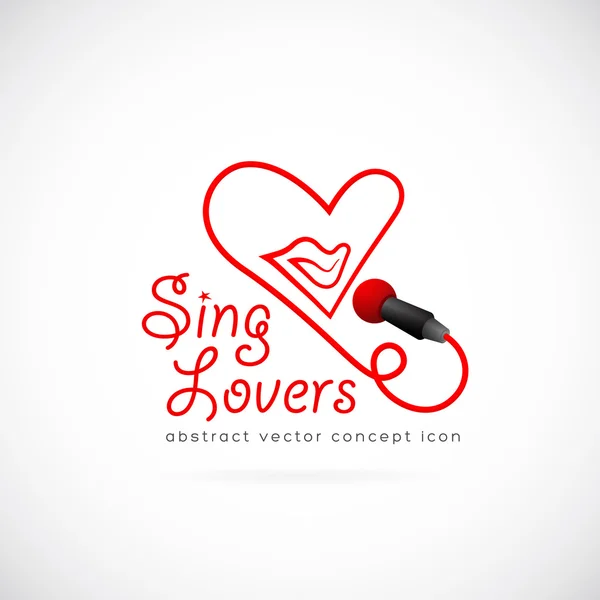 Sing lovers abstract vector symbol icon — Stock Vector